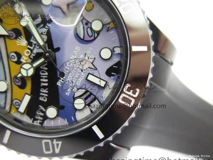 0601 FashionForward Submariner 40mm Black Ceramic 5GF Best Edition Painting Dial on Black Rubber Strap SA 2467
